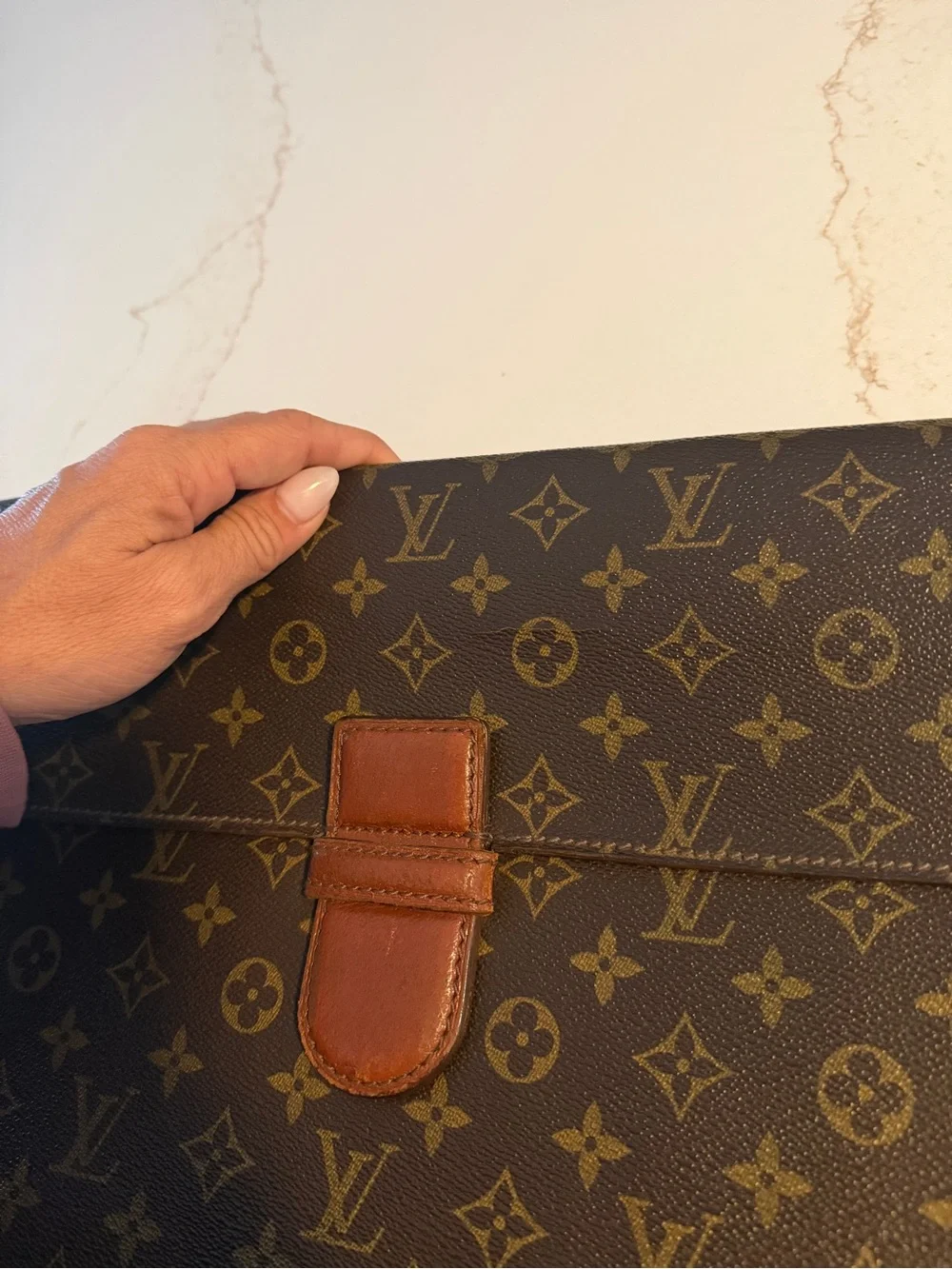 Louis Vuitton Monogram Canvas labtop Document Pouch in Brown and Tan